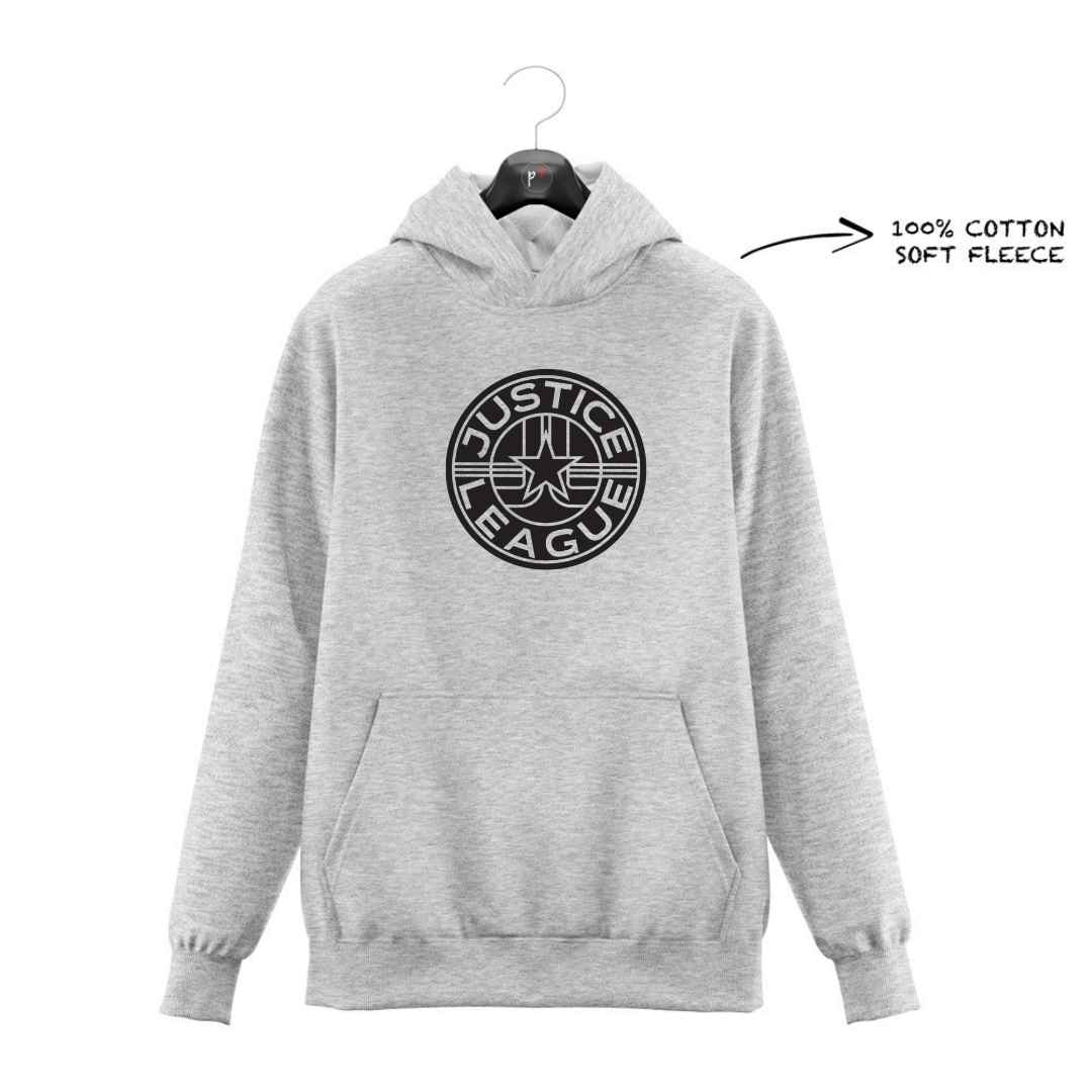 DTF -  BLACK JUSTICE LEAGUE LOGO HOODIE DTF034