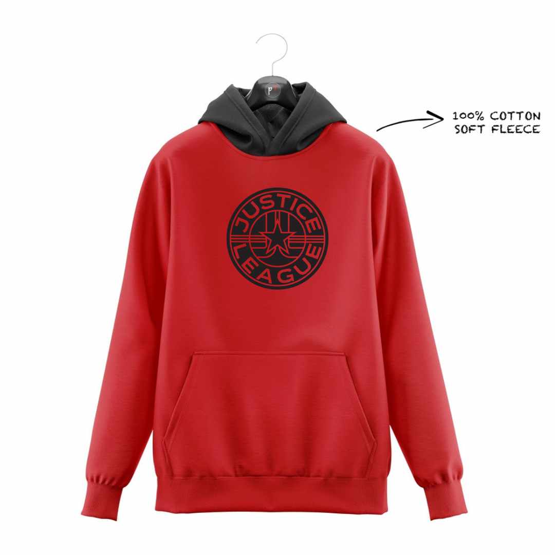 DTF -  BLACK JUSTICE LEAGUE LOGO HOODIE DTF034