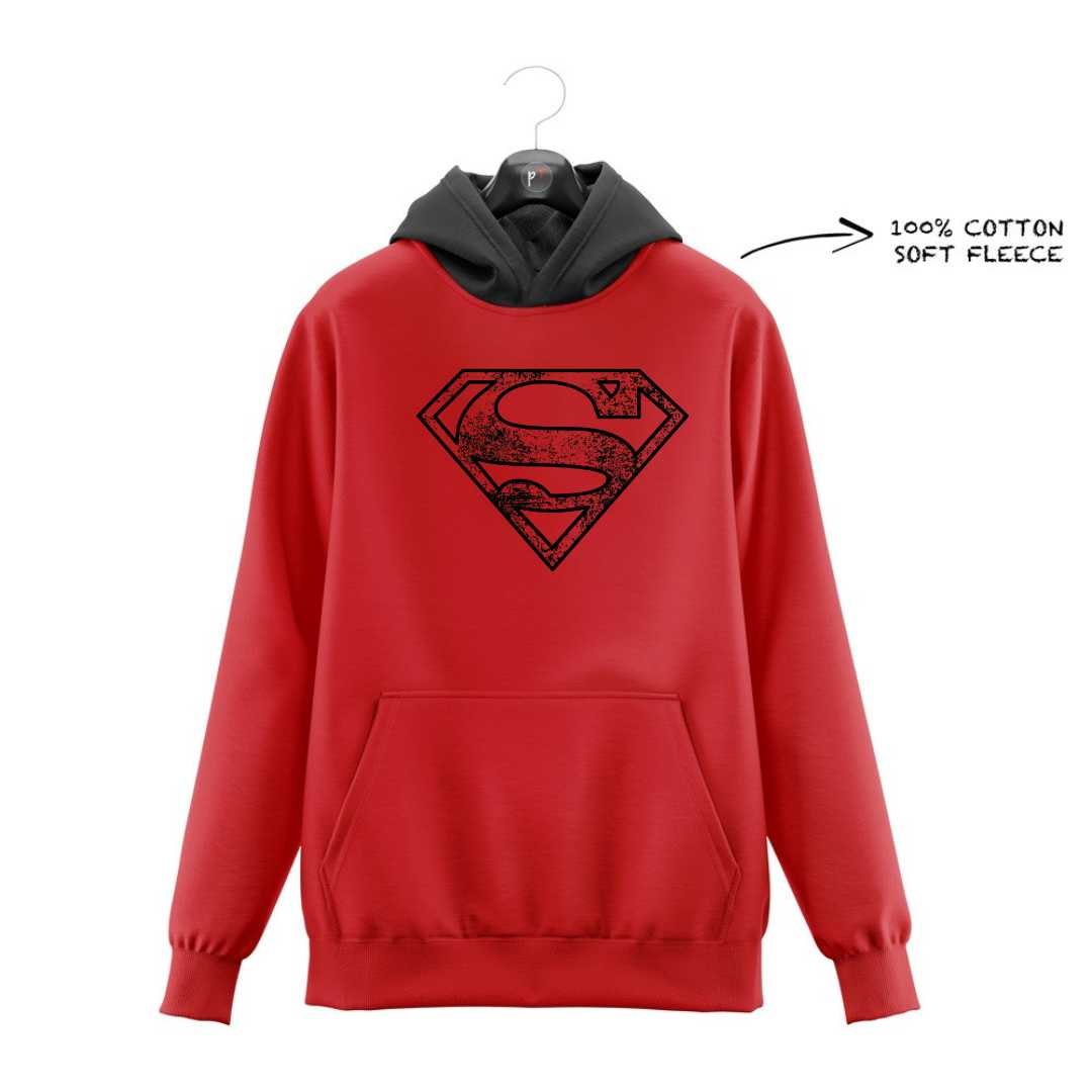 DTF - SUPERMAN BLACK HALF TONE LOGO HOODIE DTF025