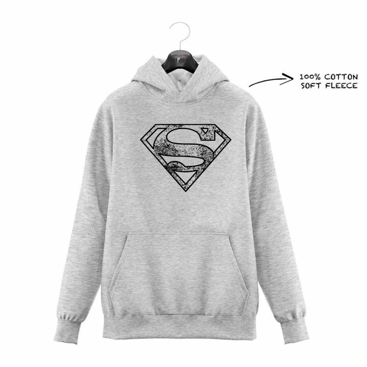 DTF - SUPERMAN BLACK HALF TONE LOGO HOODIE DTF025