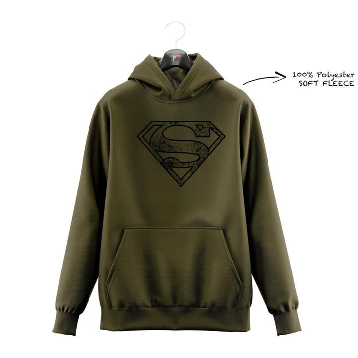 DTF - SUPERMAN BLACK HALF TONE LOGO HOODIE DTF025