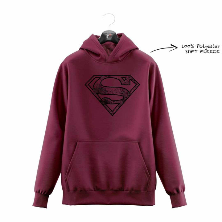 DTF - SUPERMAN BLACK HALF TONE LOGO HOODIE DTF025