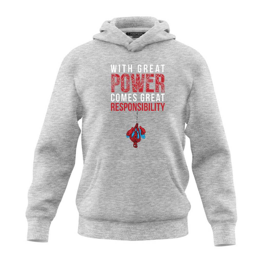 DTF -  SPIDERMAN WITH GREAT POWER HOODIE DTF054