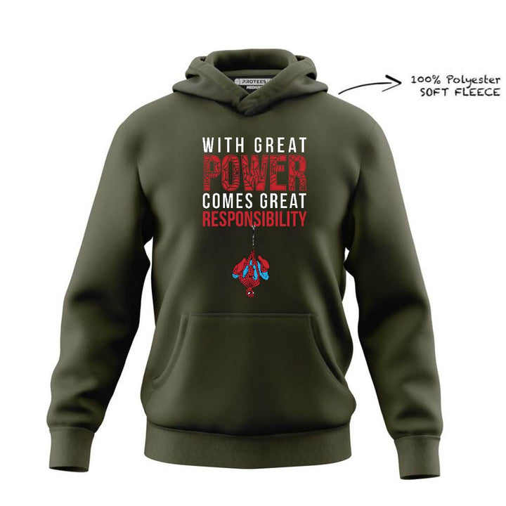 DTF -  SPIDERMAN WITH GREAT POWER HOODIE DTF054