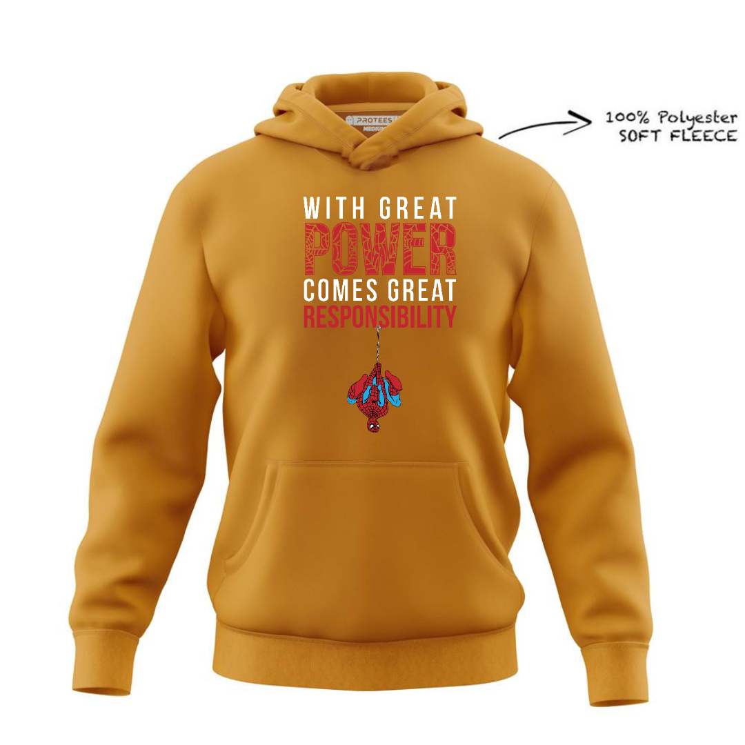 DTF -  SPIDERMAN WITH GREAT POWER HOODIE DTF054