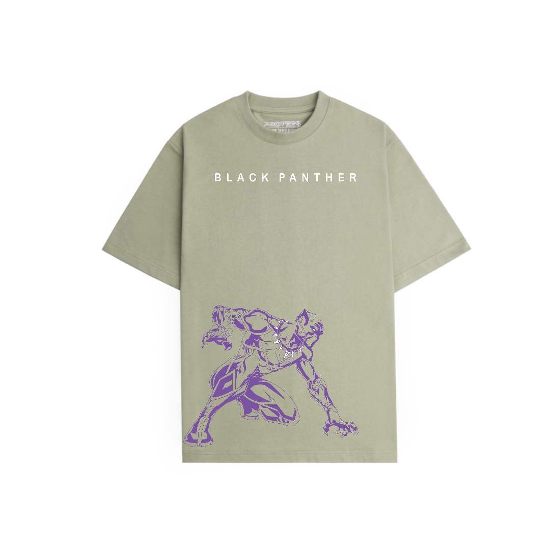 OVERSIZED TEE - BLACK PANTHER WRITING