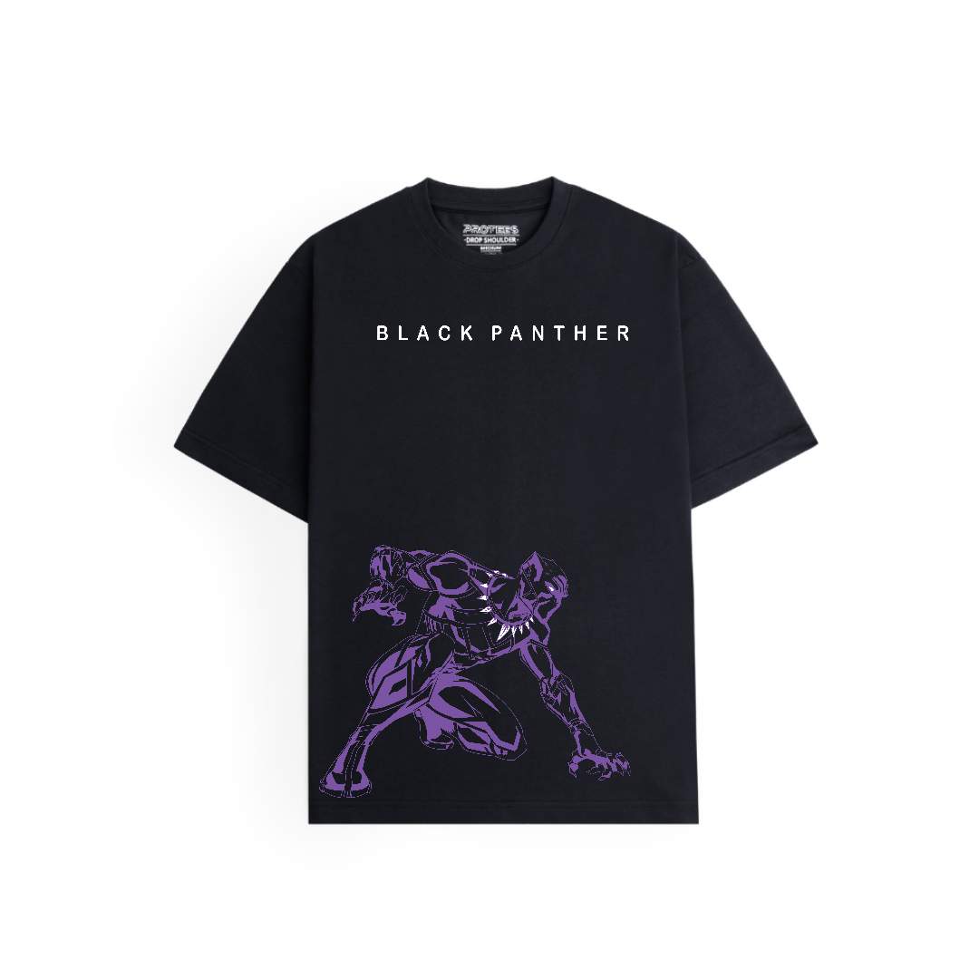 OVERSIZED TEE - BLACK PANTHER WRITING