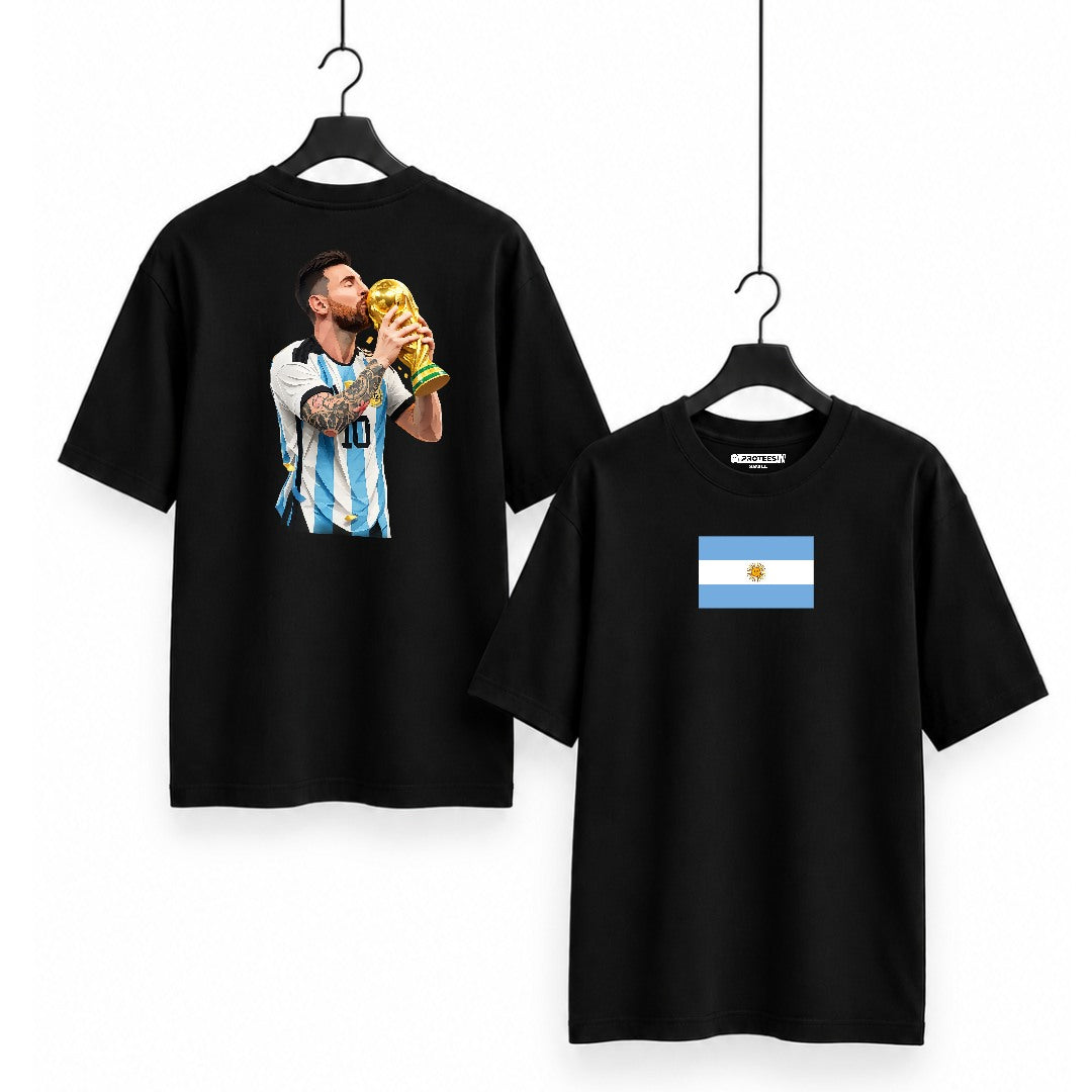 FOOTBALL - MESSI ARGENTINA SIGNATURE COTTON TEE DTF08