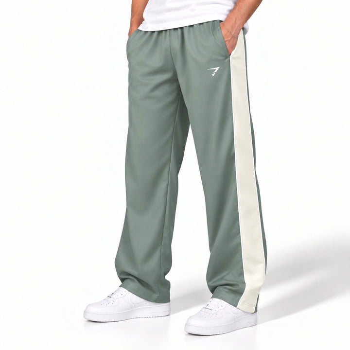 MIST GREEN OFF-WHITE SIDE PANEL LOOSE FIT BOTTOM