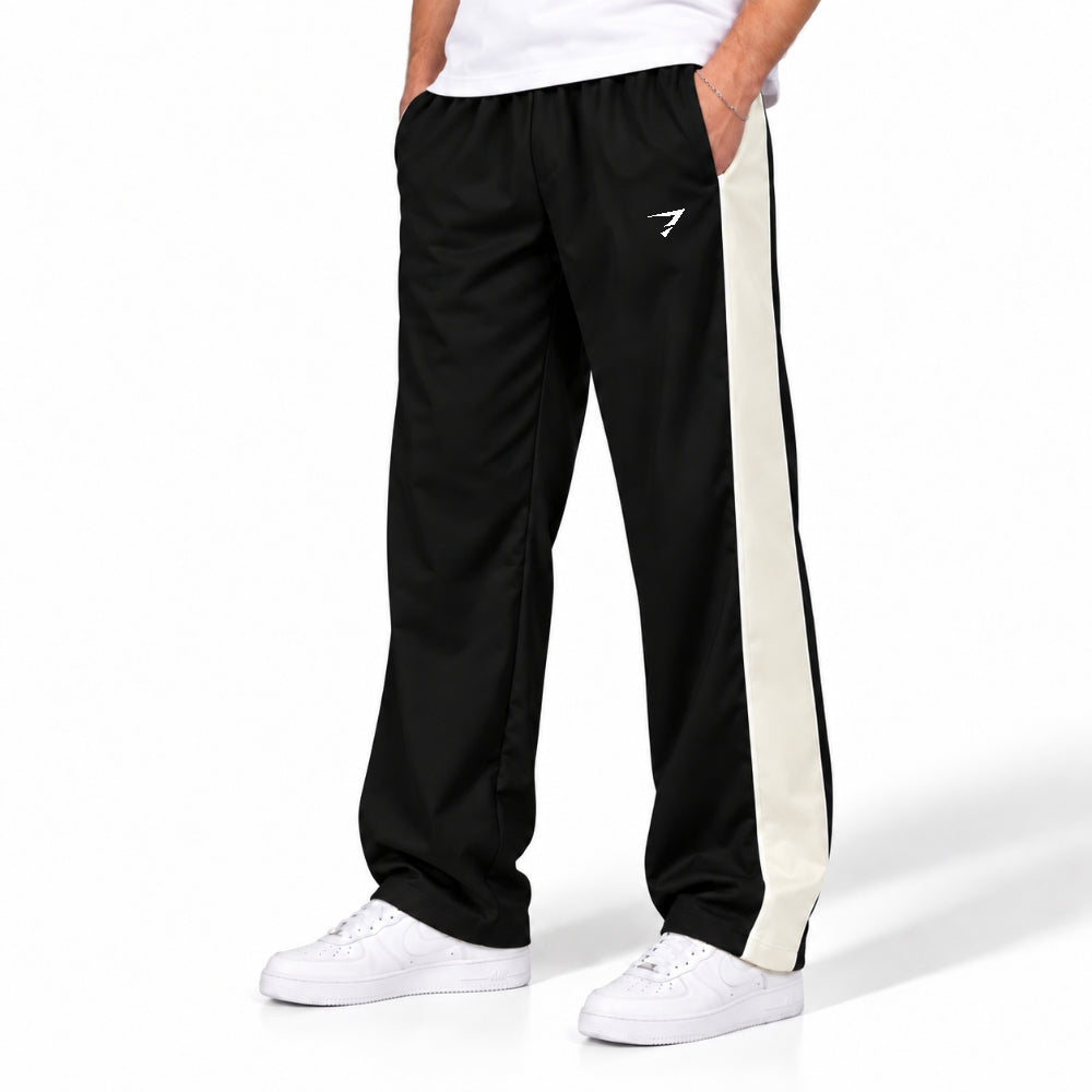 BLACK OFF-WHITE SIDE PANEL LOOSE FIT BOTTOM