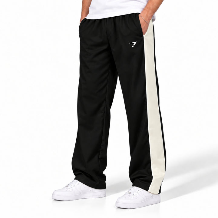 BLACK OFF-WHITE SIDE PANEL LOOSE FIT BOTTOM