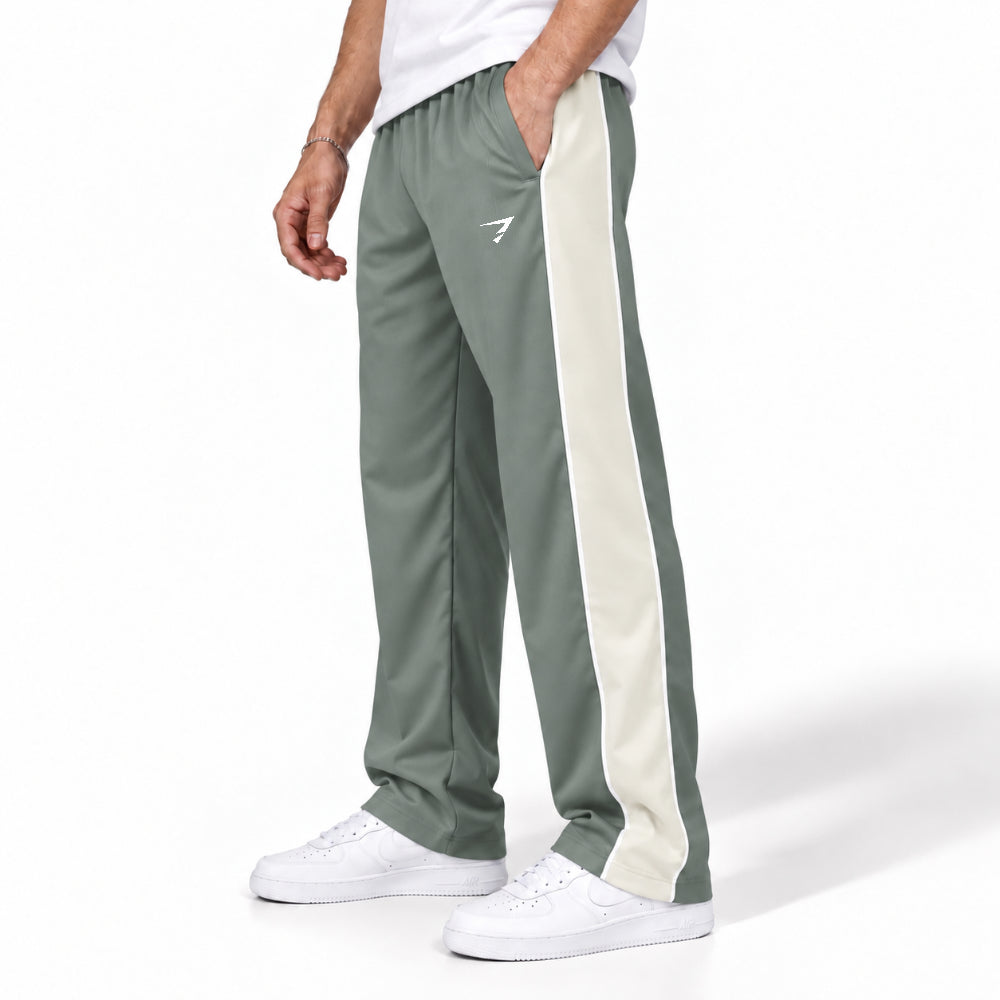 MIST GREEN OFF-WHITE SIDE PANEL LOOSE FIT BOTTOM