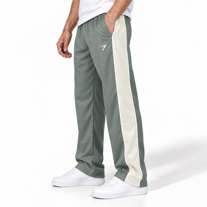 MIST GREEN OFF-WHITE SIDE PANEL LOOSE FIT BOTTOM