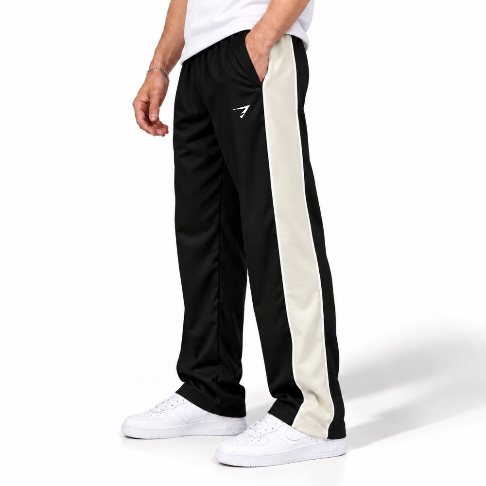 BLACK OFF-WHITE SIDE PANEL LOOSE FIT BOTTOM