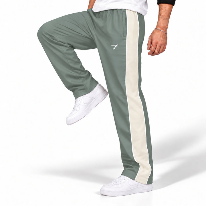 MIST GREEN OFF-WHITE SIDE PANEL LOOSE FIT BOTTOM
