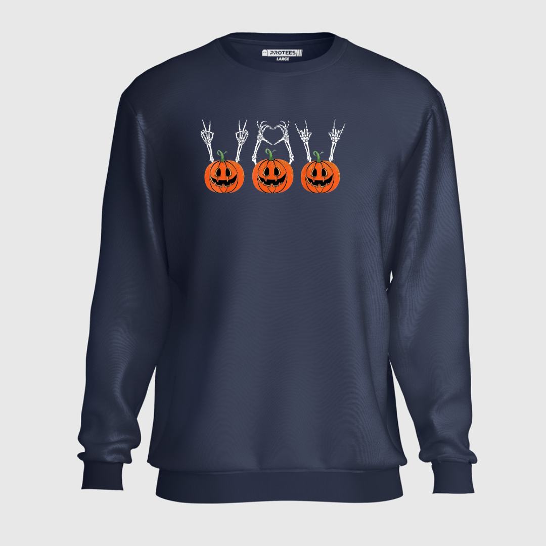 DTF - SKELTON  PUMPKIN  SWEATSHIRT