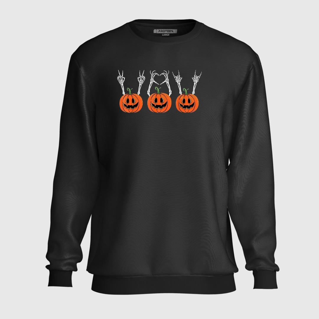 DTF - SKELTON  PUMPKIN  SWEATSHIRT