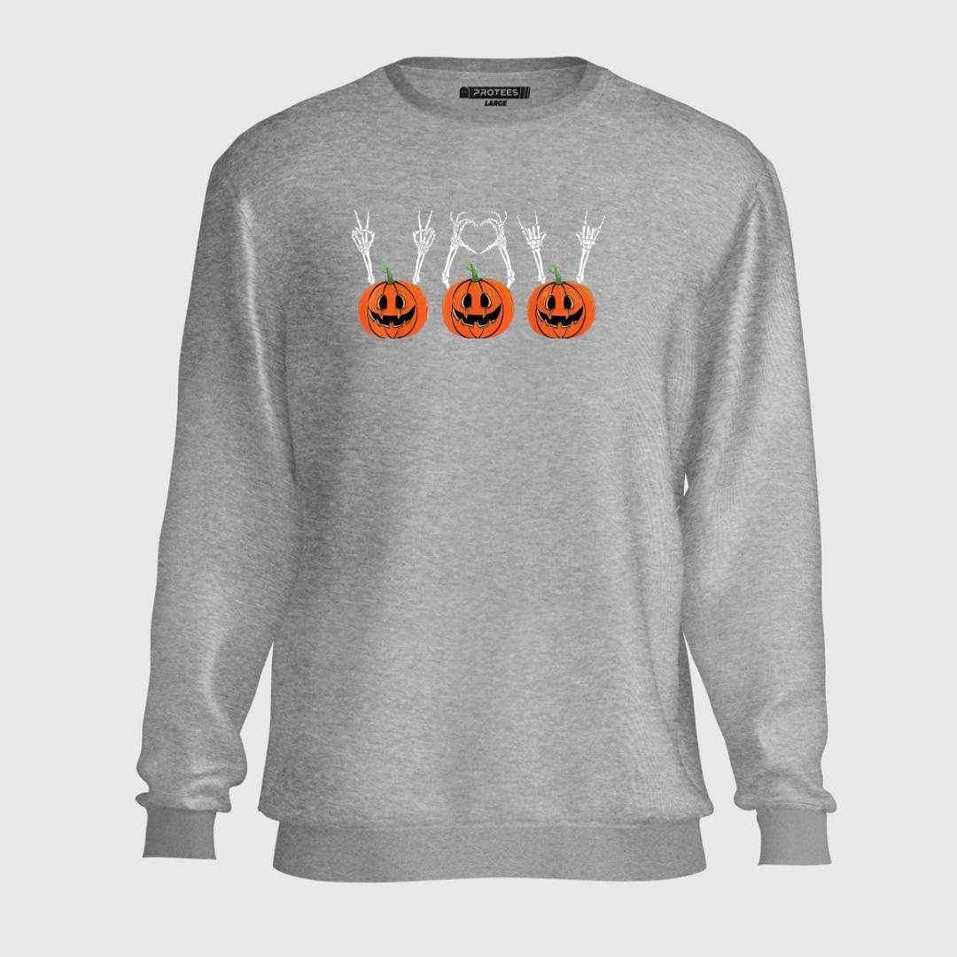 DTF - SKELTON  PUMPKIN  SWEATSHIRT