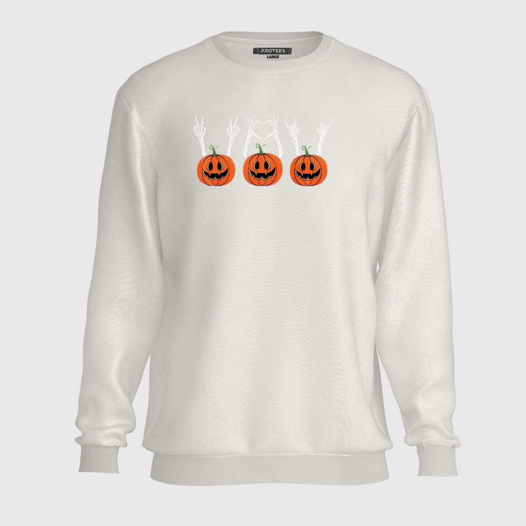 DTF - SKELTON  PUMPKIN  SWEATSHIRT