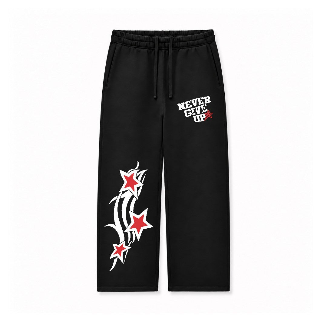 NEVER GIVE UP - RELAXED FIT TERRY BOTTOM DTF007