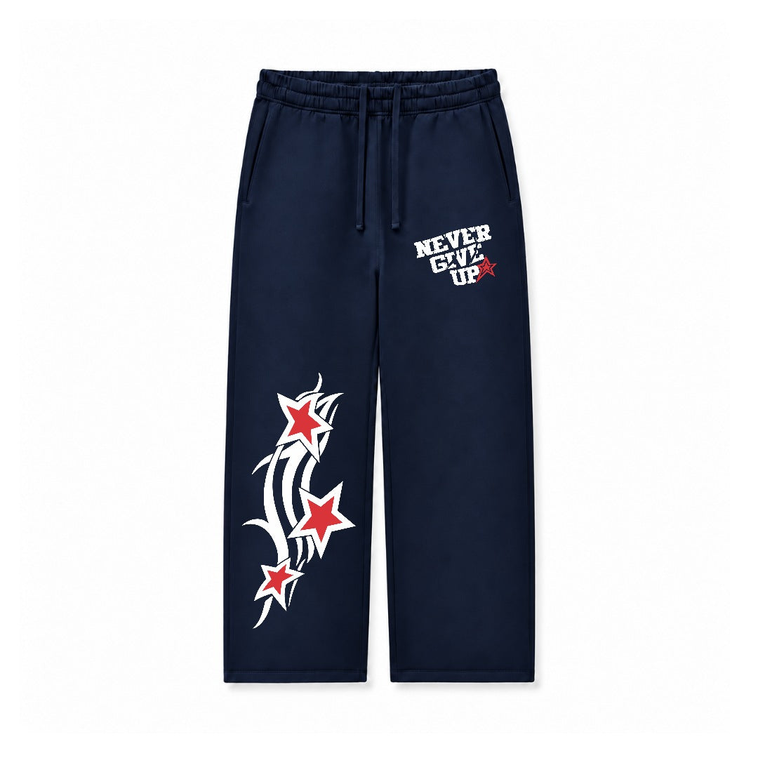 NEVER GIVE UP - RELAXED FIT TERRY BOTTOM DTF007