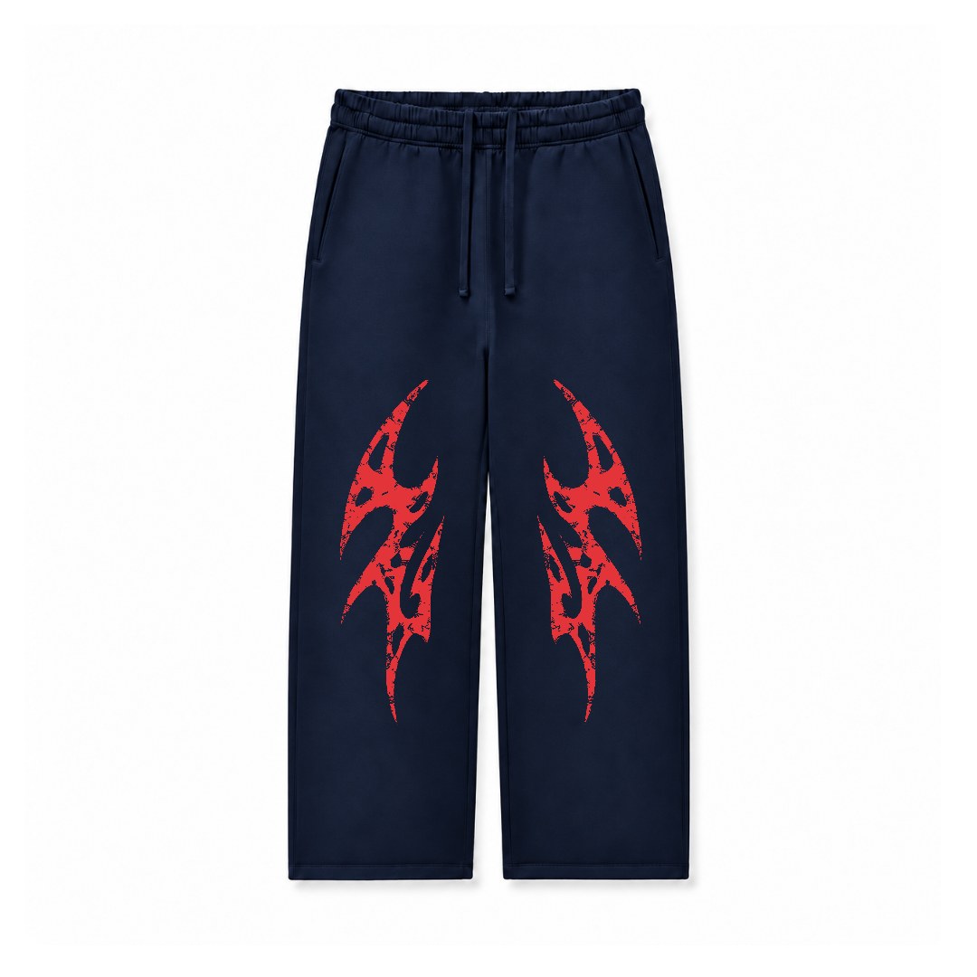 RED TRIBAL CLAW - RELAXED FIT TERRY BOTTOM DTF005