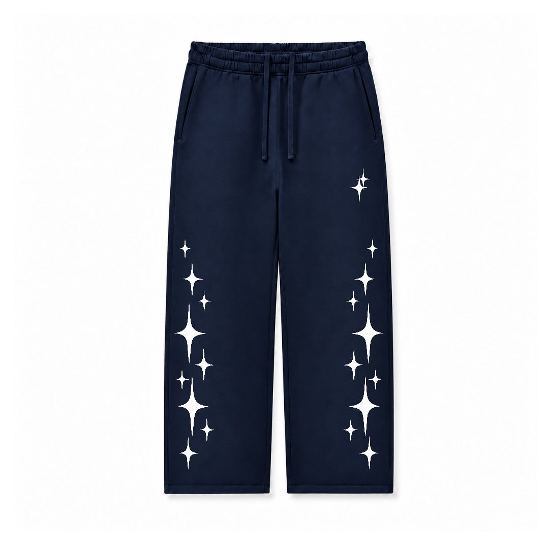 WHITE SPARKLE STAR - NAVY BLUE
