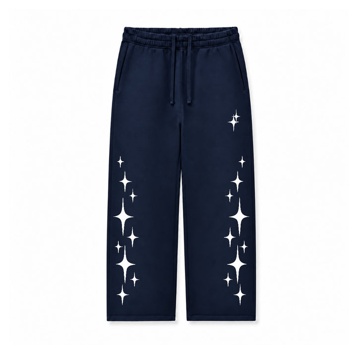 WHITE SPARKLE STAR - NAVY BLUE