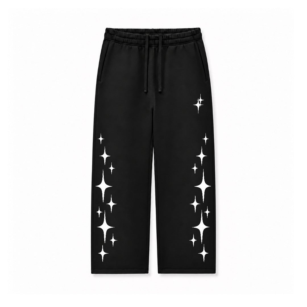 WHITE SPARKLE STAR - BLACK