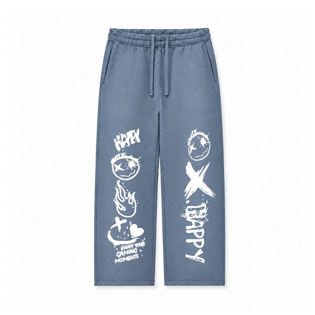 HAPPY XO DOODLE - RELAXED FIT TERRY BOTTOM DTF017