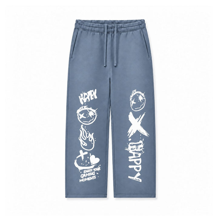 HAPPY XO DOODLE - DENIM BLUE
