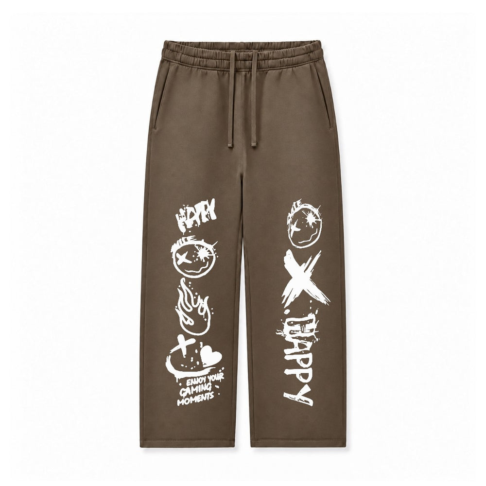 HAPPY XO DOODLE - STONE BROWN