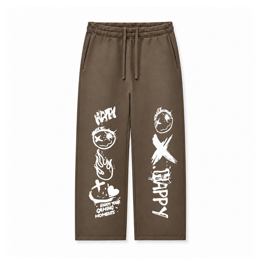 HAPPY XO DOODLE - RELAXED FIT TERRY BOTTOM DTF017