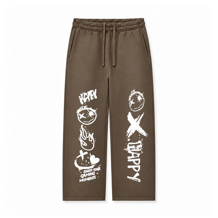 HAPPY XO DOODLE - STONE BROWN