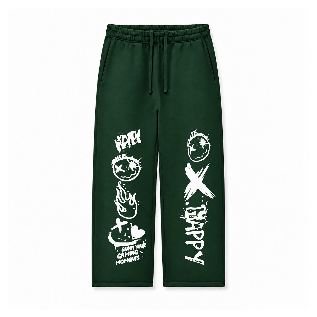 HAPPY XO DOODLE - DARK GREEN