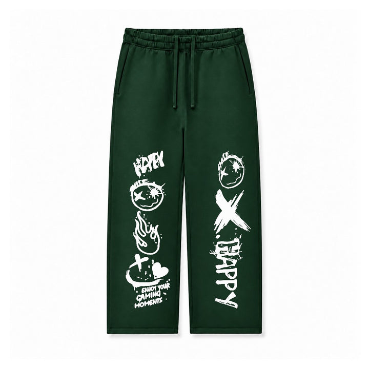 HAPPY XO DOODLE - DARK GREEN