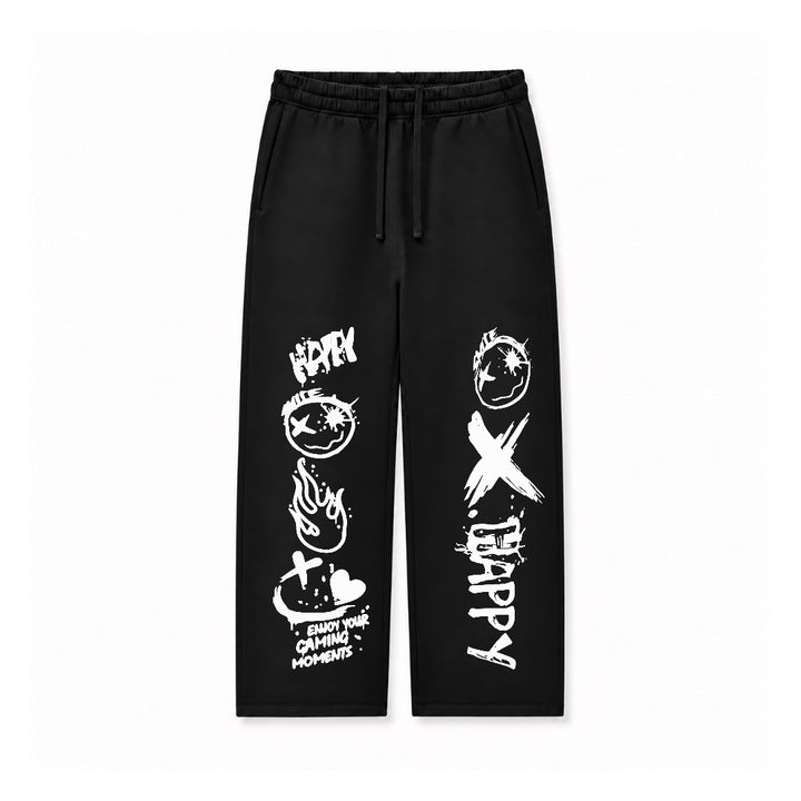 HAPPY XO DOODLE - BLACK