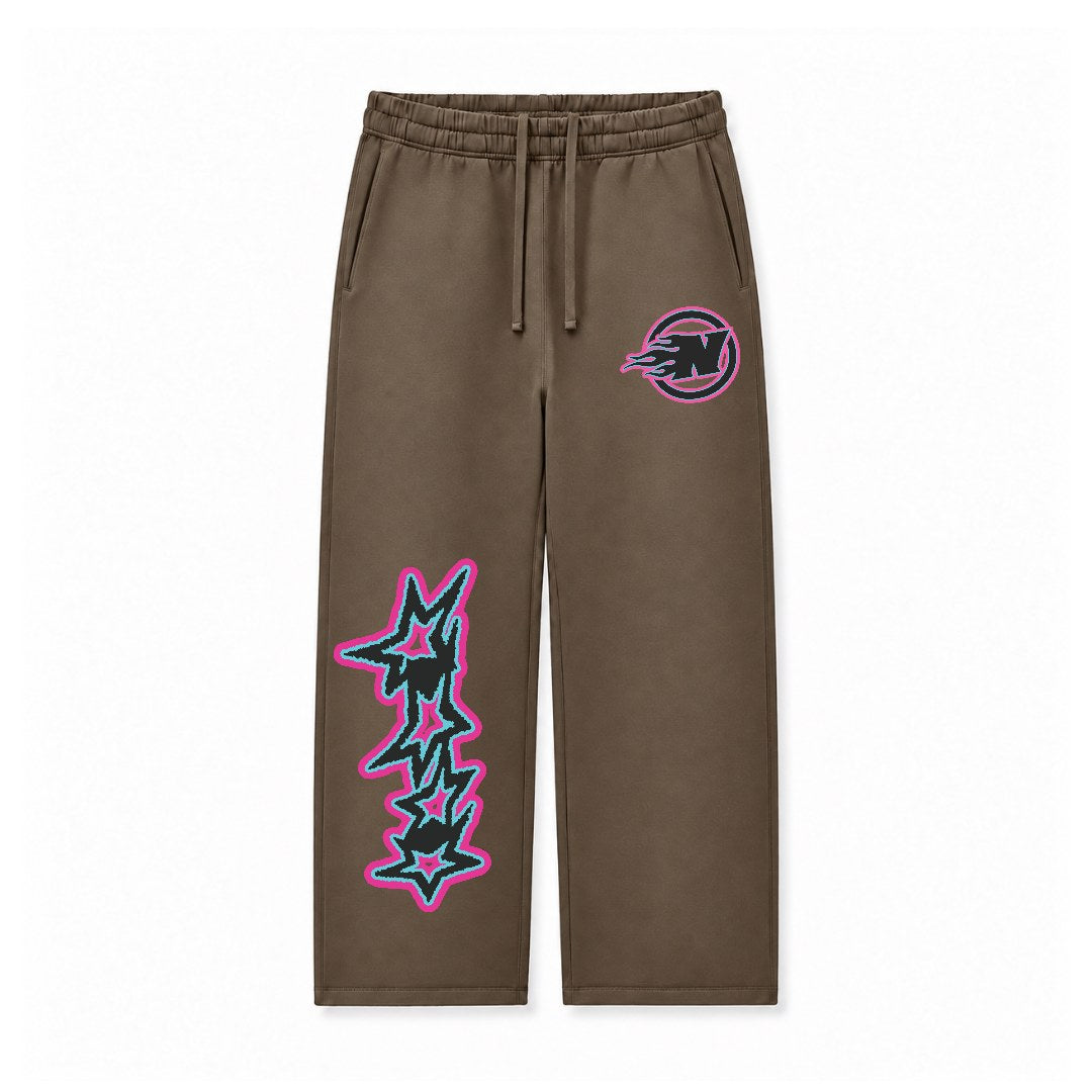 N FLAME PINK STARS - STONE BROWN