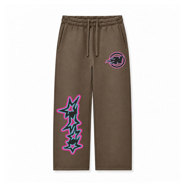 N FLAME PINK STARS - STONE BROWN