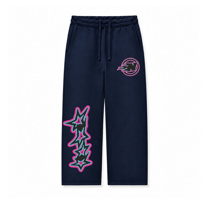 N FLAME PINK STARS - NAVY BLUE