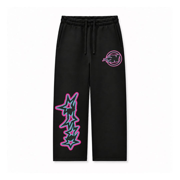 N FLAME PINK STARS - BLACK