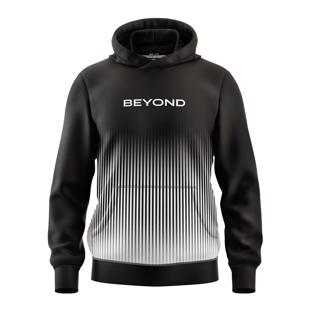 BEYOND LINING WHITE BLACK POLYESTER FLEECE HOODIE