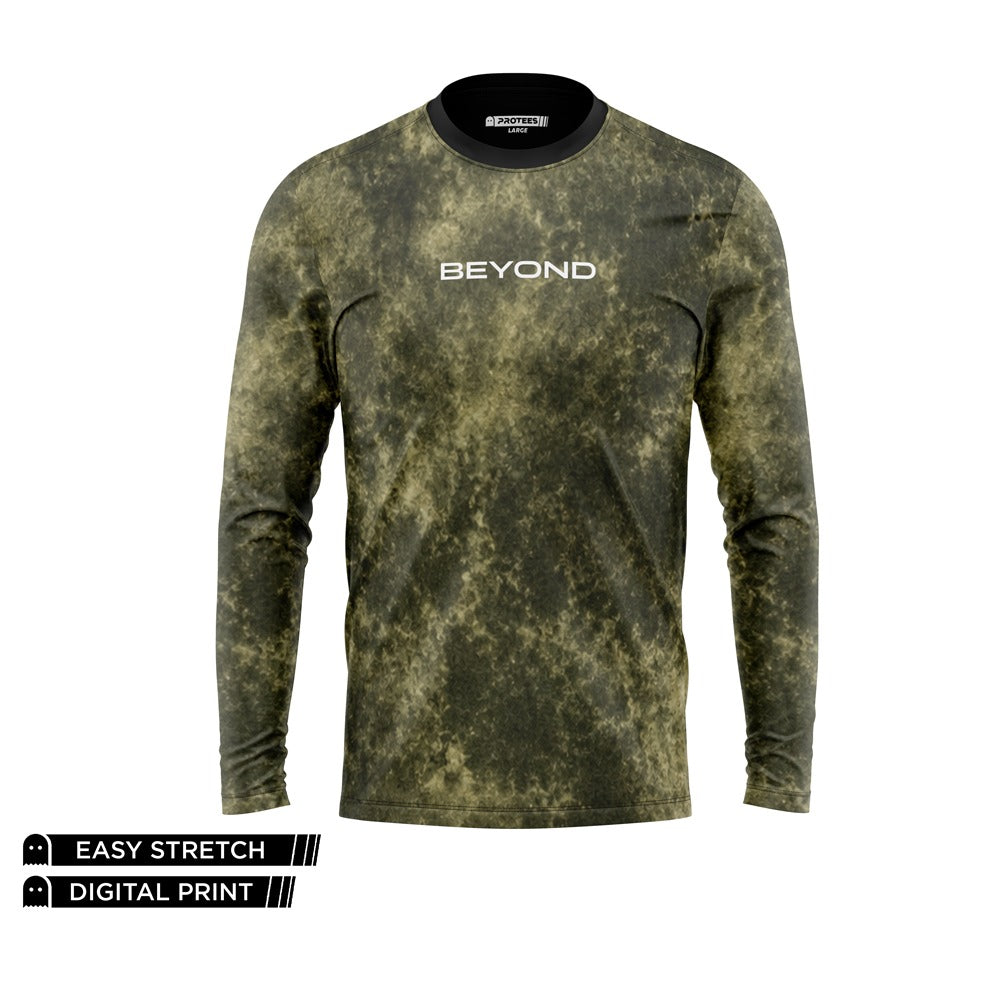 BEYOND - OLIVE TIE-DYE DRY FIT FULL SLEEVES