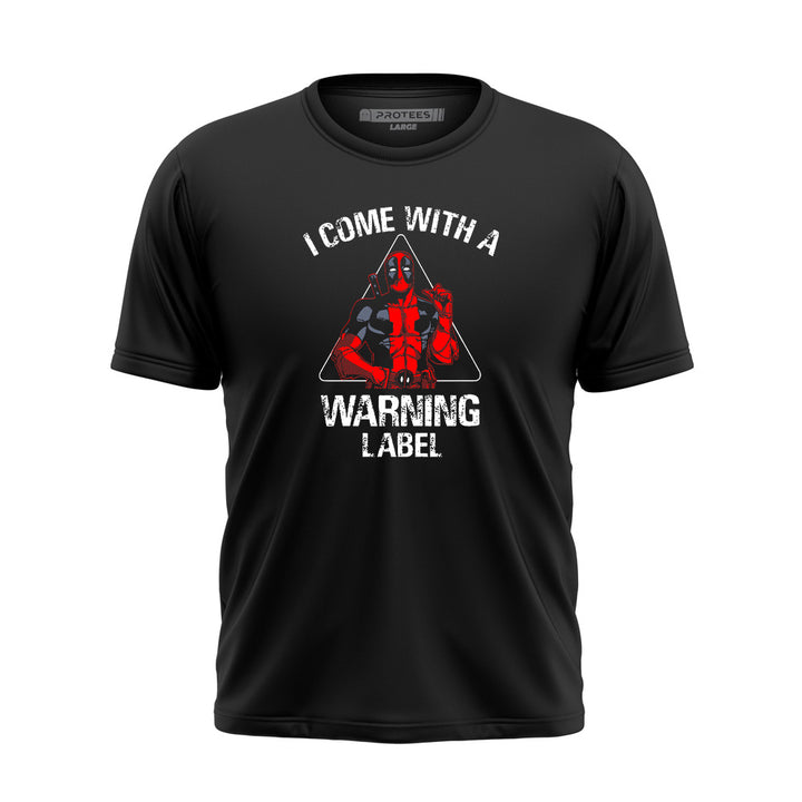 DTF - DEADPOOL WARNING LABEL TEE DTF040