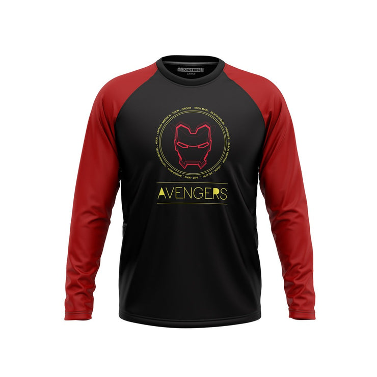 RED BLACK IRONMAN RAGLAN FULL SLEEVES