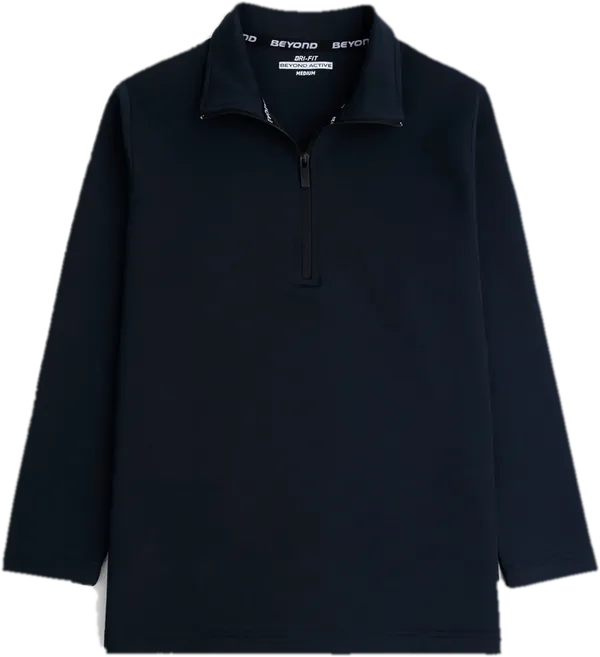 HALF ZIP MOCK NECK