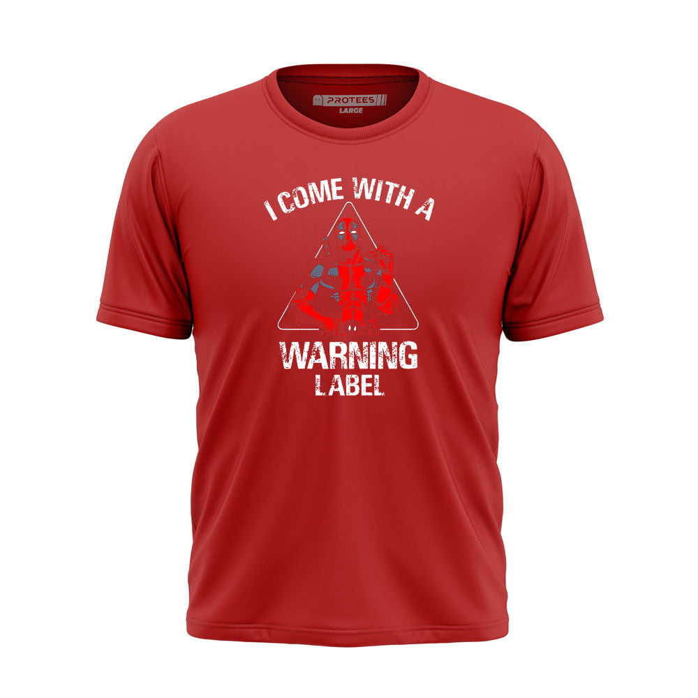 DTF - DEADPOOL WARNING LABEL TEE DTF040