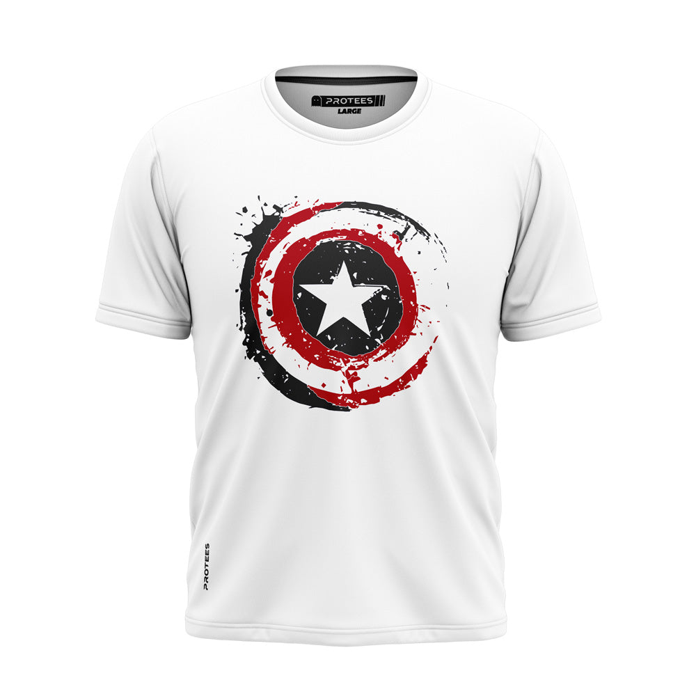 DTF UPDATED WHITE CAPTAIN AMERICA  TEE