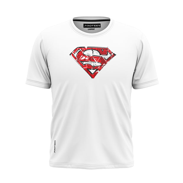 WHITE SUPERMAN LOGO TEE