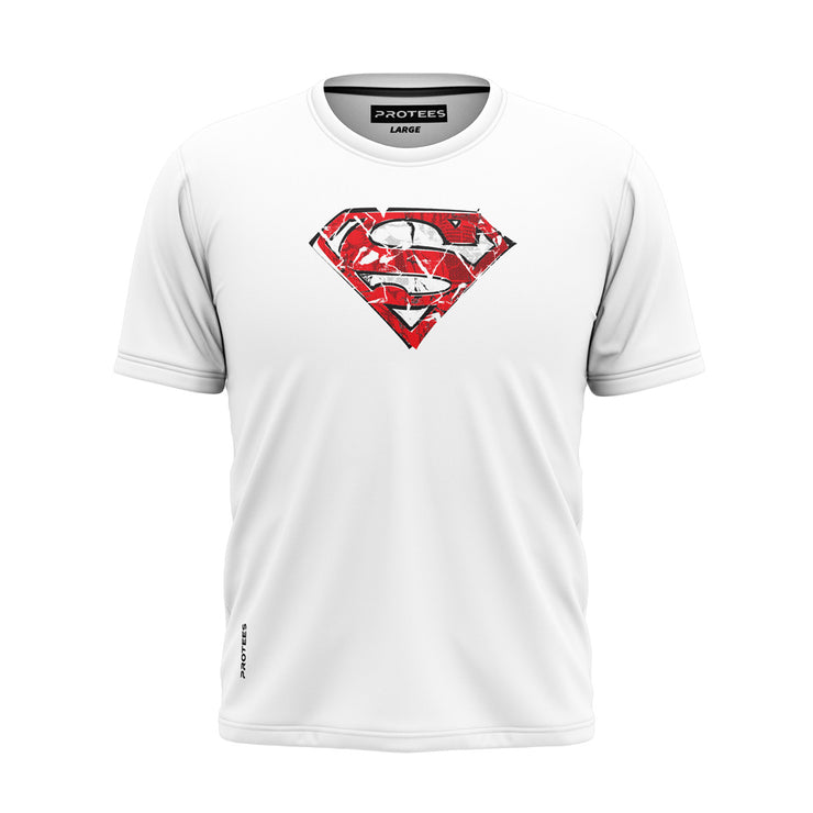 WHITE SUPERMAN LOGO TEE